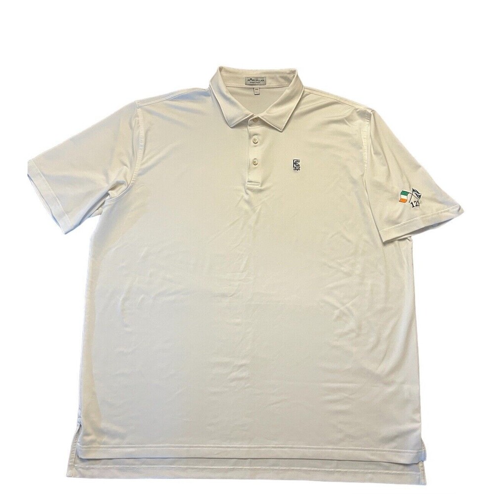 Peter Millar Summer Comfort Polo 2XL White Highland Fling Irish/Scottish Flags
